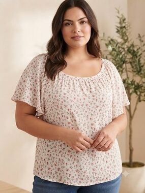Misia Cream Ditsy Floral Print Blouse
